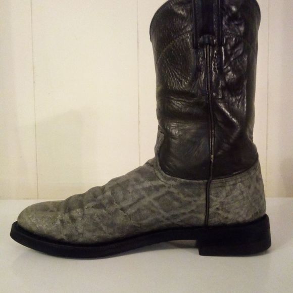 Justin Boots Shoes Justin Mens 9 Narrow Width Vintage Gray Elephant